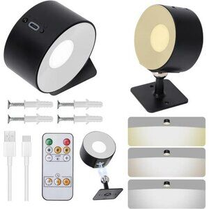 Rechargeable Wall Lights for Bedroom Remote Control Wireless Battery Operated